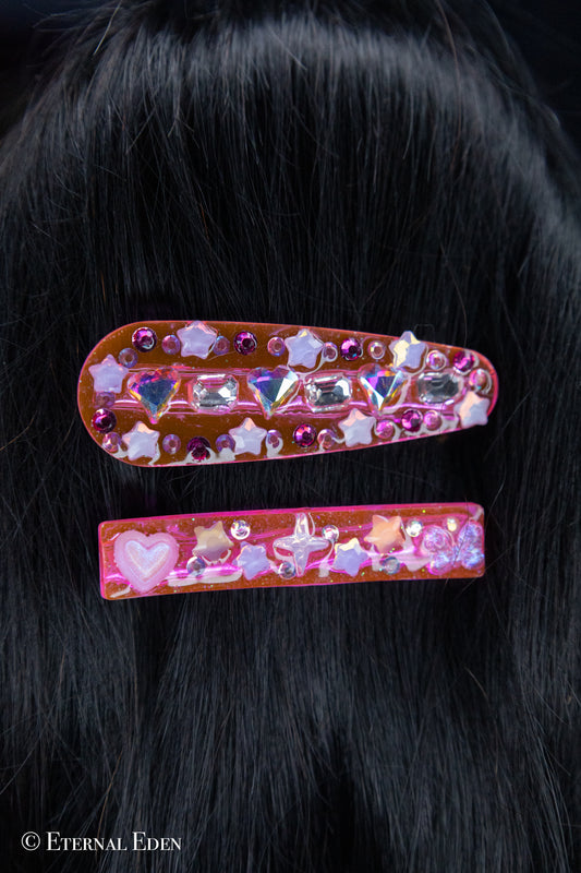 “Pink Star” Hairclip Set